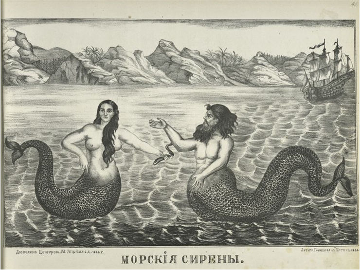 Picture Of Mermaid And Merman 1866