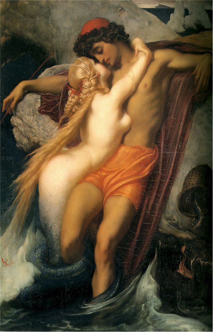 Picture Of The Fisherman And The Syren By Frederic Leighton