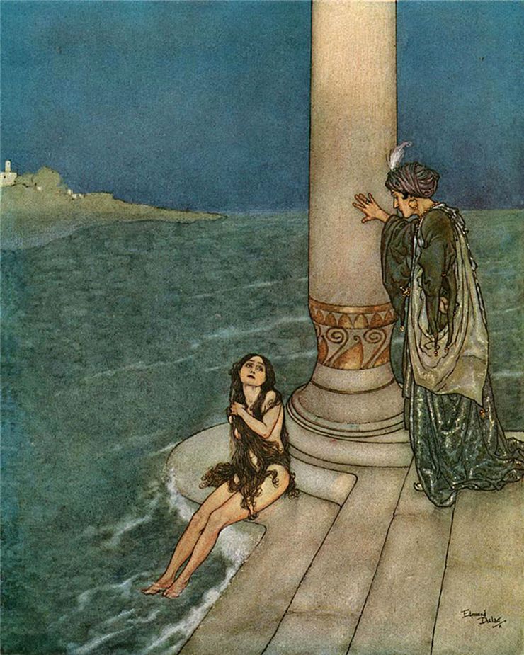 Picture Of The Little Mermaid And The Prince By Edmund Dulac